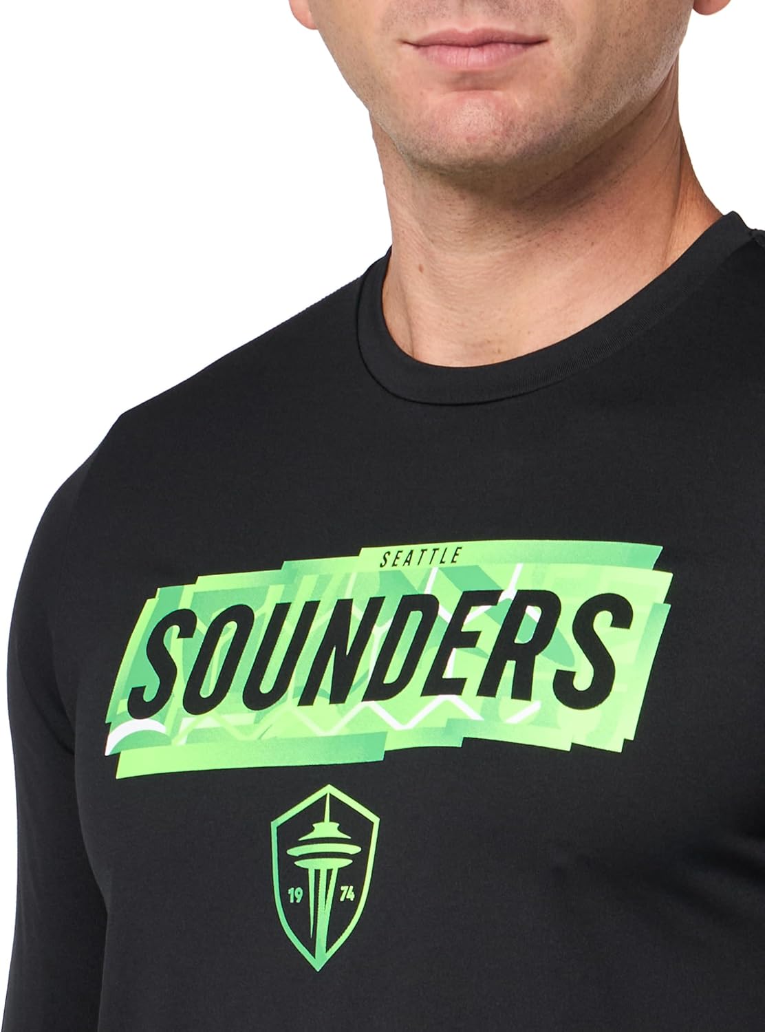 adidas Mens Seattle Sounders MLS Long Sleeve T-Shirt - Image 4