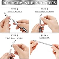 Vista 6 de 24 Pack Exacto Knife Set, Craft Knife, Precision Hobby Knife Kit for DIY Cutting, Pumpkin Carving, Trimming, Scrapbooking plateado