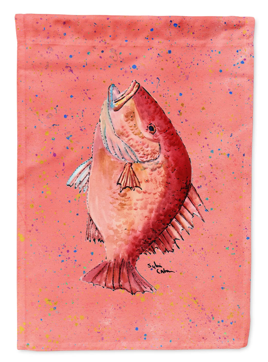 Caroline's Treasures 8351CHF - Bandiera in tela a forma di pesce e fragola, misura grande, multicolore