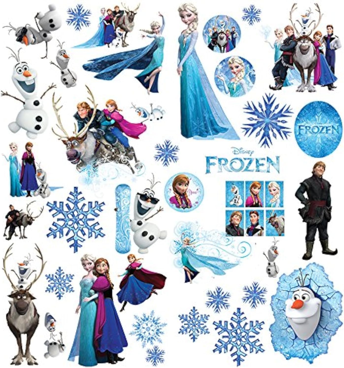 Frozen Wall Stickers for Girls Bedroom with Elsa Anna and Olaf