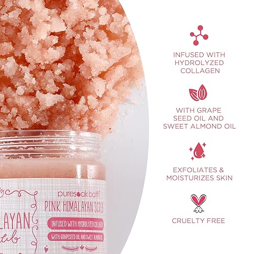 Miniatura 2 de Puresoak Bath Exfoliante corporal de sal del Himalaya exfoliante de sal para mujeres que ayuda con exfoliación e hidratación de la piel limpieza