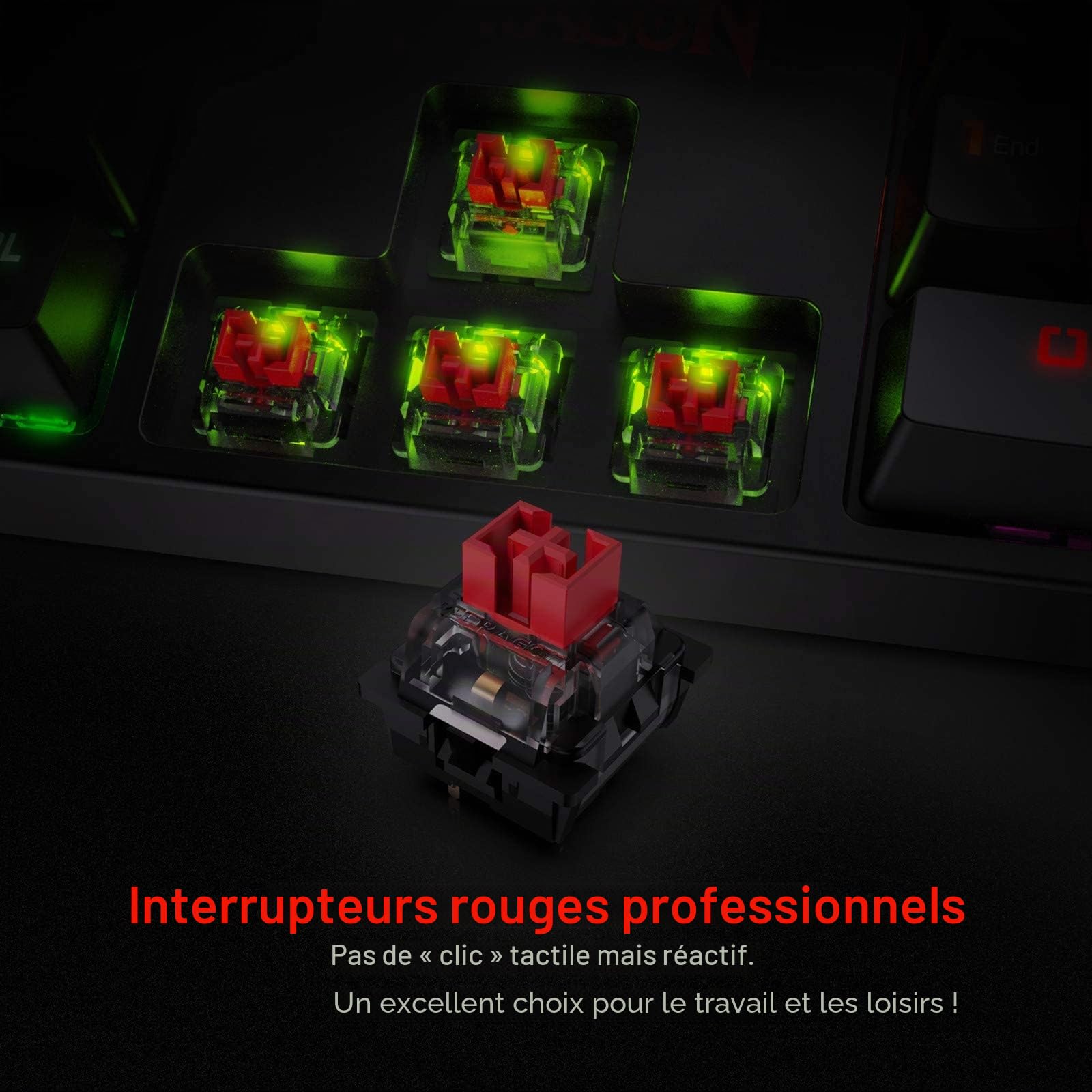 Redragon K582 Clavier Mécanique Filaire RVB 104 Touches US