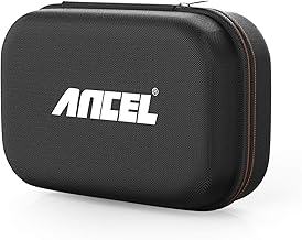 ANCEL Protective Case Storage Bag for OBD2 Scanner FX2000 FX6000, Code Reader AD530 VD500 BM700, Battery Tester BST200 BM200 BA301, Professional Waterproof Shockproof Carry Box with Zipper(Case Only)