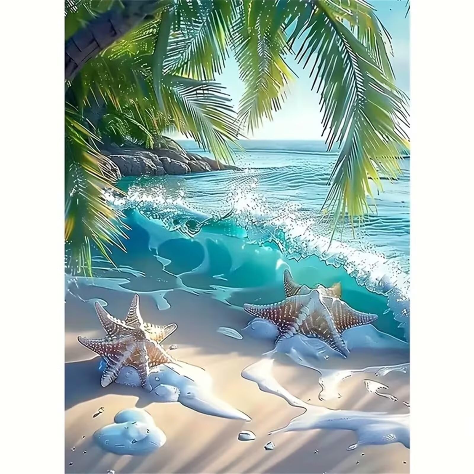 Puzzle per Adulti,75x50 cm,1200 pezzi puzzle per adulti,Regalo DIY Puzzles,Collezione Educativo Classico Creativo puzzles Stella marina della spiaggia tropicale