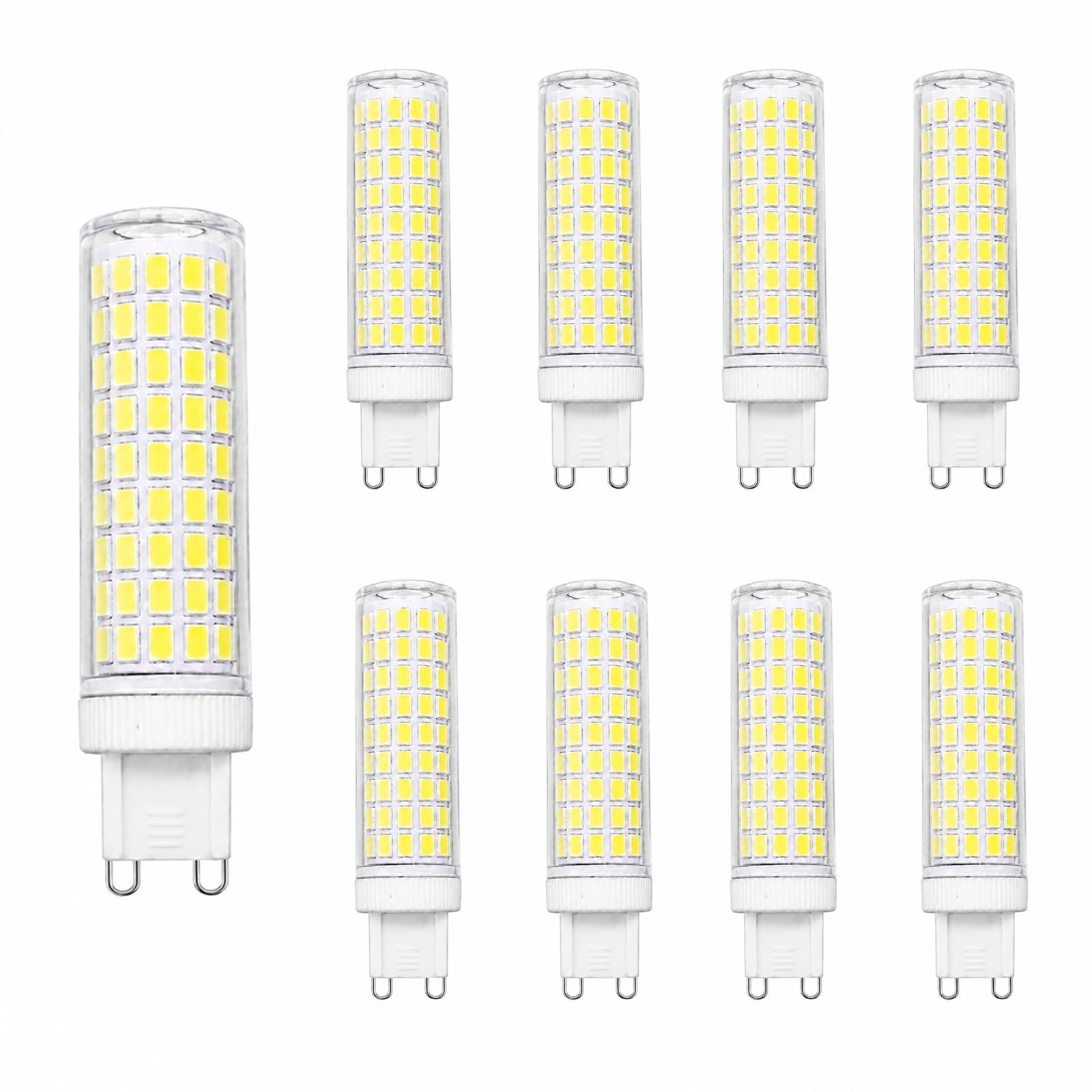 Lampadina LED G9 Mais,6000K Bianco Freddo,15W Sostituzione alogena,1500LM,Tensione ampia,Senza sfarfallio,illuminazione domestica e commerciale,non dimmerabili(9 Pack)