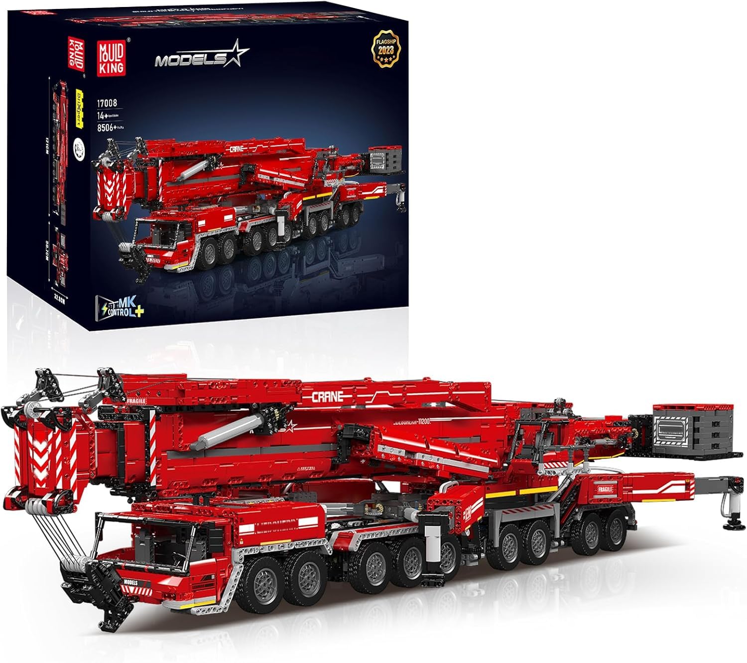 Mould King 17008 Crane Construction Set, Red LTM 11200 Crane Truck