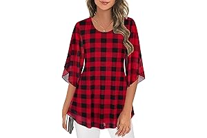 Women's 3/4 Sleeve Dressy Christmas Shirts For Women