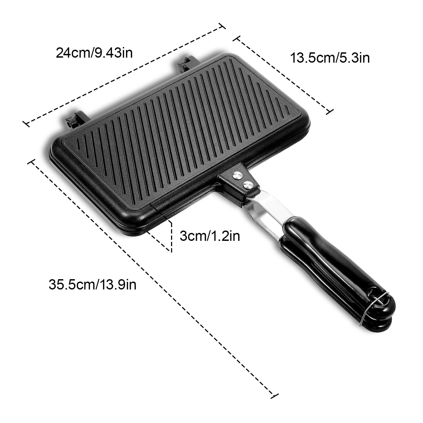 Padella per sandwichmaker, tostapane in alluminio e tostapane pieghevole, per esterni, barbecue e cucina da campeggio, versatile tostapane pieghevole per panini