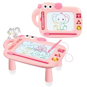 Toddler Girl Toys Age 1-2, Magnetic Drawing Board, Erasable Doodle Board Pad for Kids, Baby Early Learning Toys for 1 2 3 Year Old Girls, First Birthday Gifts for Girls Boys Christmas New Year(Pink)