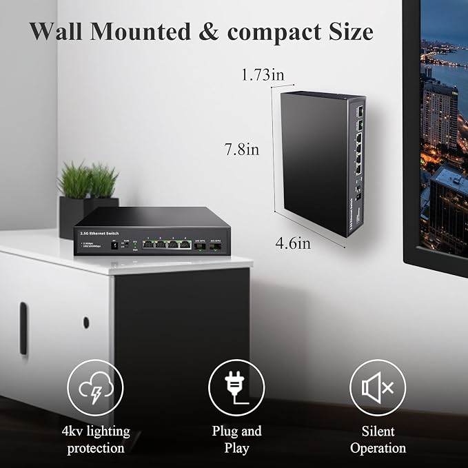 Switch Ethernet No Administrable 6 Puertos 2.5GB miniatura 8