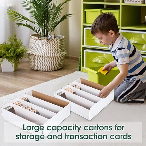 Miniatura 5 de Yexiya 3 unidades de 3200 unidades de cajas de almacenamiento de tarjetas intercambiables, cajas de almacenamiento de tarjetas deportivas blancas,