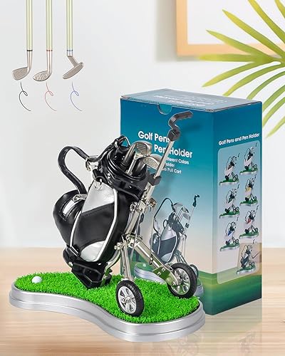 GreenHaven Soporte para bolígrafo de golf, regalos de golf para hombres, accesorios de decoración de escritorio de oficina, regalos únicos de