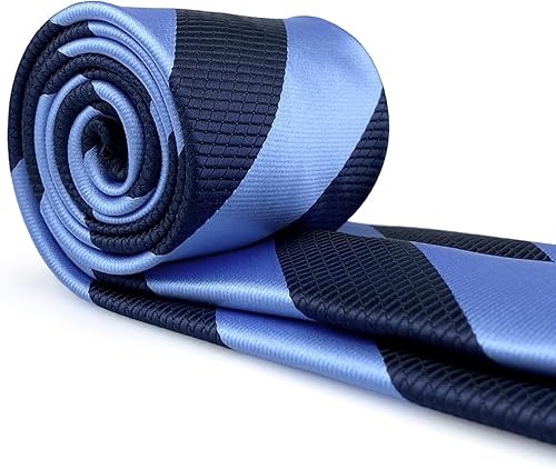 Vista 16 de S&W SHLAX&WING Corbata para hombres Lazos a rayas verde, amarillo y azul para trajes de negocios