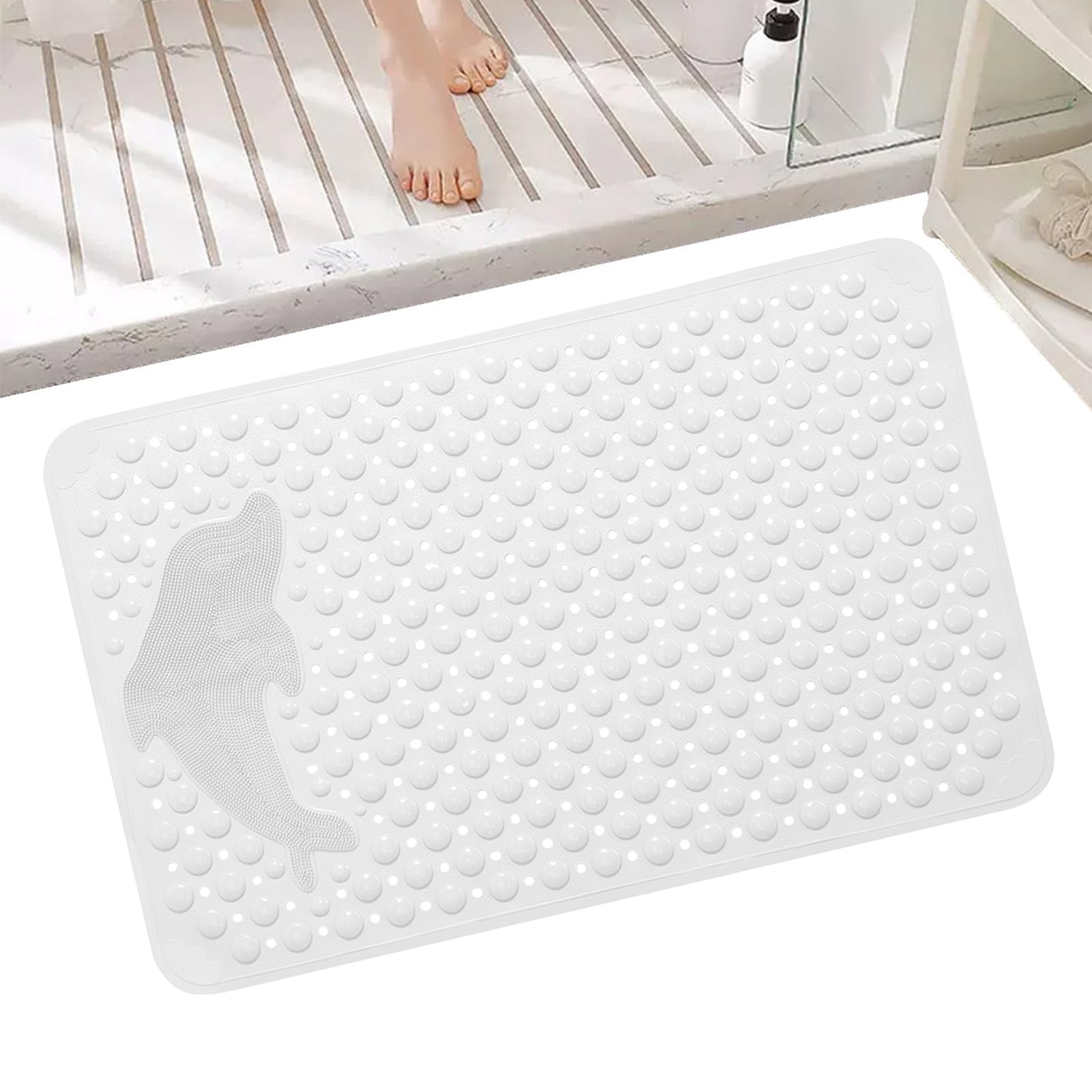 Alfombrilla de ducha con ventosas esterilla de baño antideslizante delfín