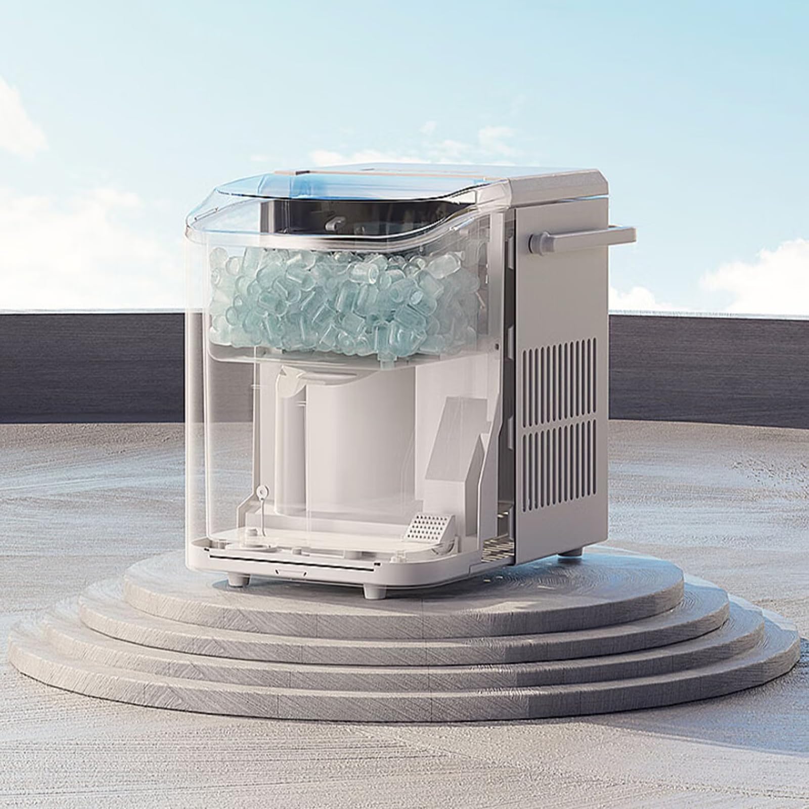 Genérico Máquina de Hielo, 9 Cubitos listos en 6 Minutos, fabricación de Hielo remota con Limpieza automática, Entrega rápida de Hielo.