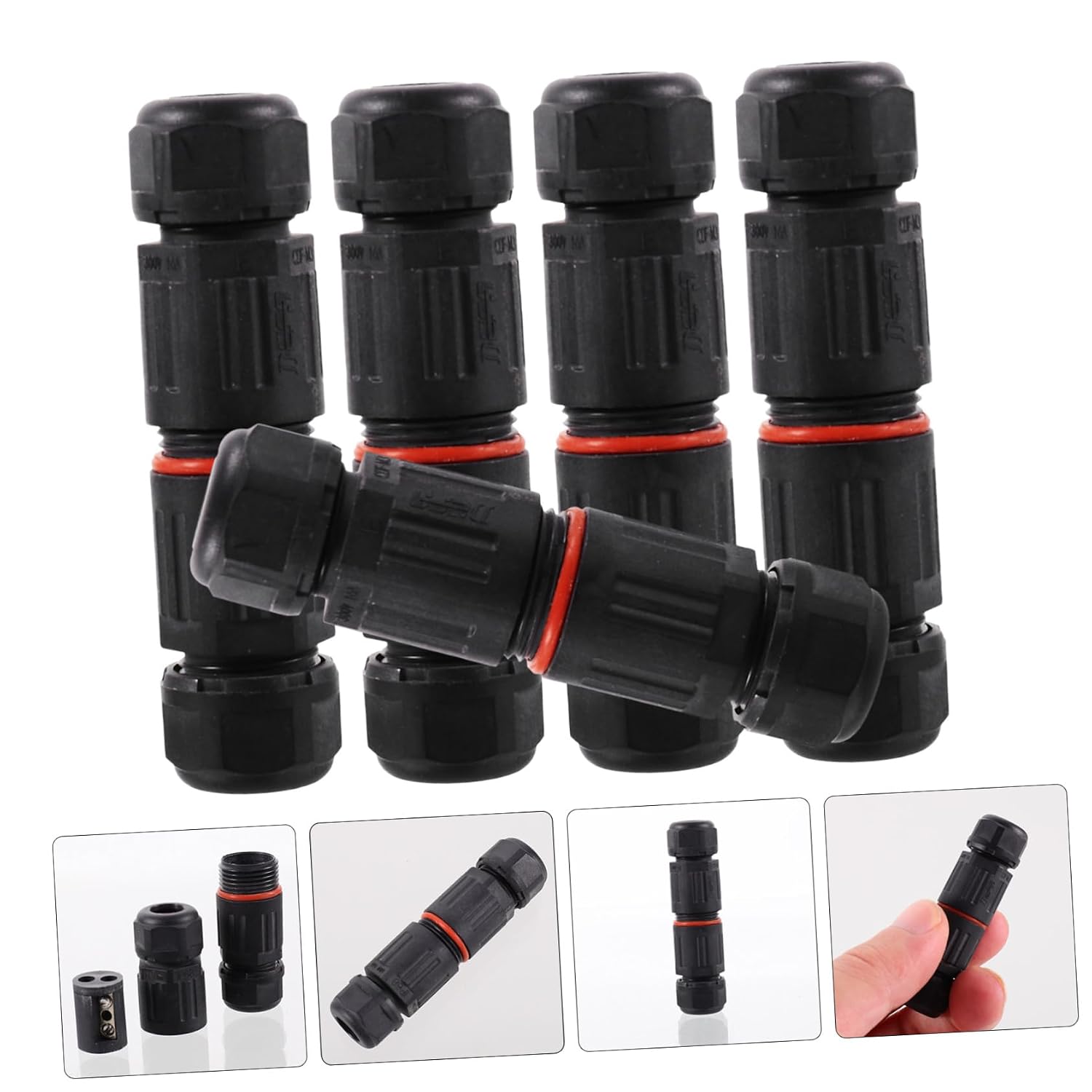 IP68 Waterproof Cable Connector Set 2-Way Outdoor Electric Wire Gland 5pcs 0.5mm²~2.0mm² Cable Sleeves Professional Outdoor Lighting Accessories