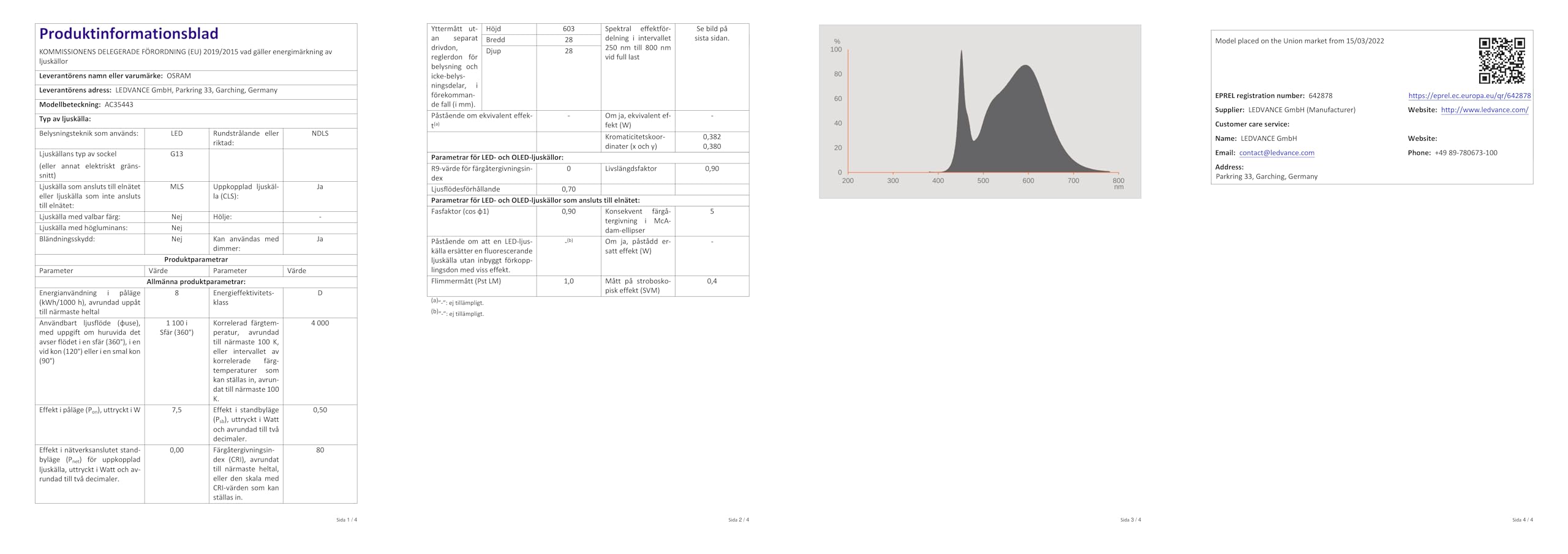 OSRAM SubstiTUBE® Connected Advanced Ultra Output / Tuba LED: G13, Długość: 603 mm, 7,50 W, matowe, Zimna biel, 4000 K
