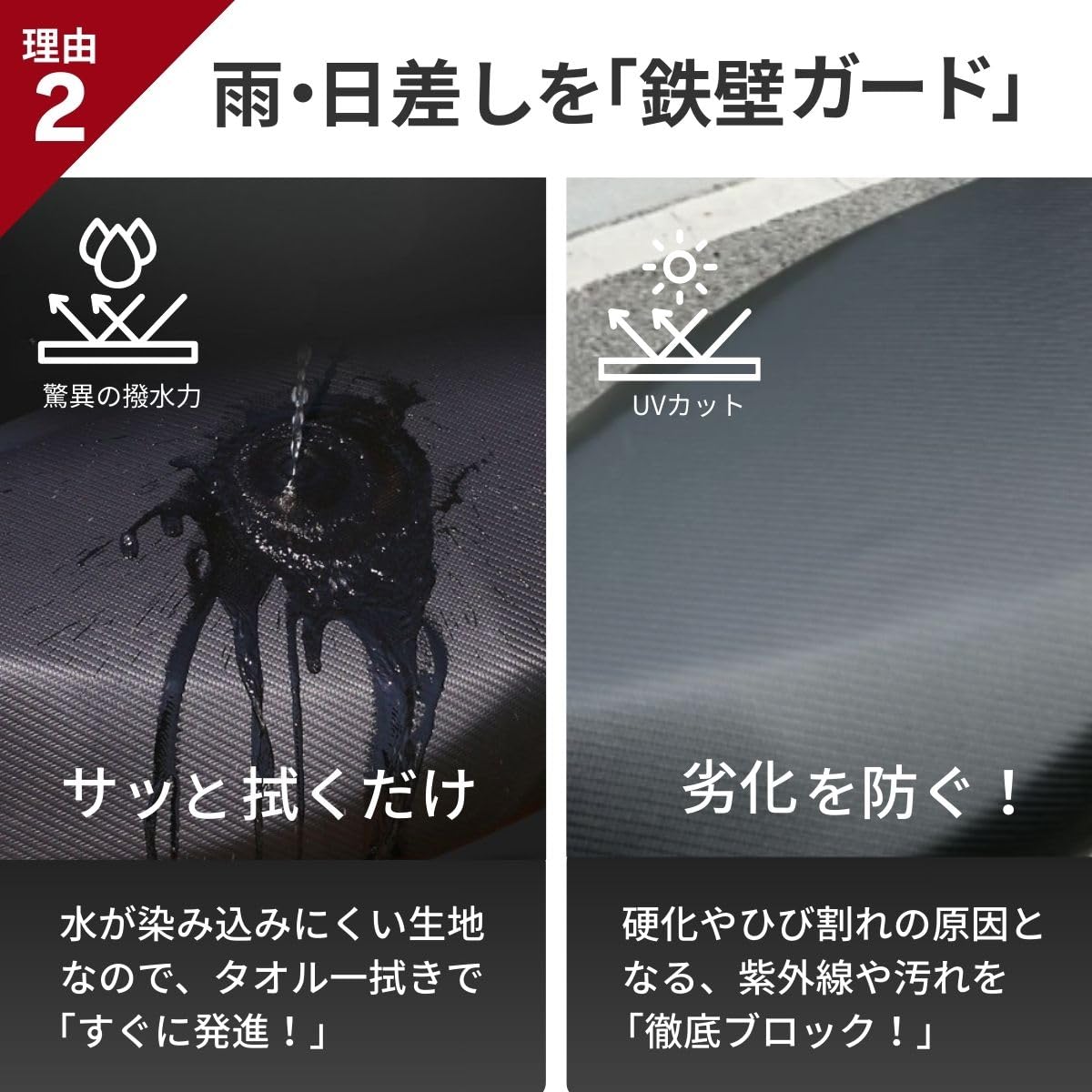 バイク シートカバー 防水 原付 50cc 125cc スクーター サドルカバー 厚手 雨 保護カバー シート補強 補修 丈夫 撥水 汎用 被せるだけ 破れ対策 防水シートカバー 簡単装着 3D 立体 伸縮 ゴム ブラック 黒 耐久性 (M) - 5