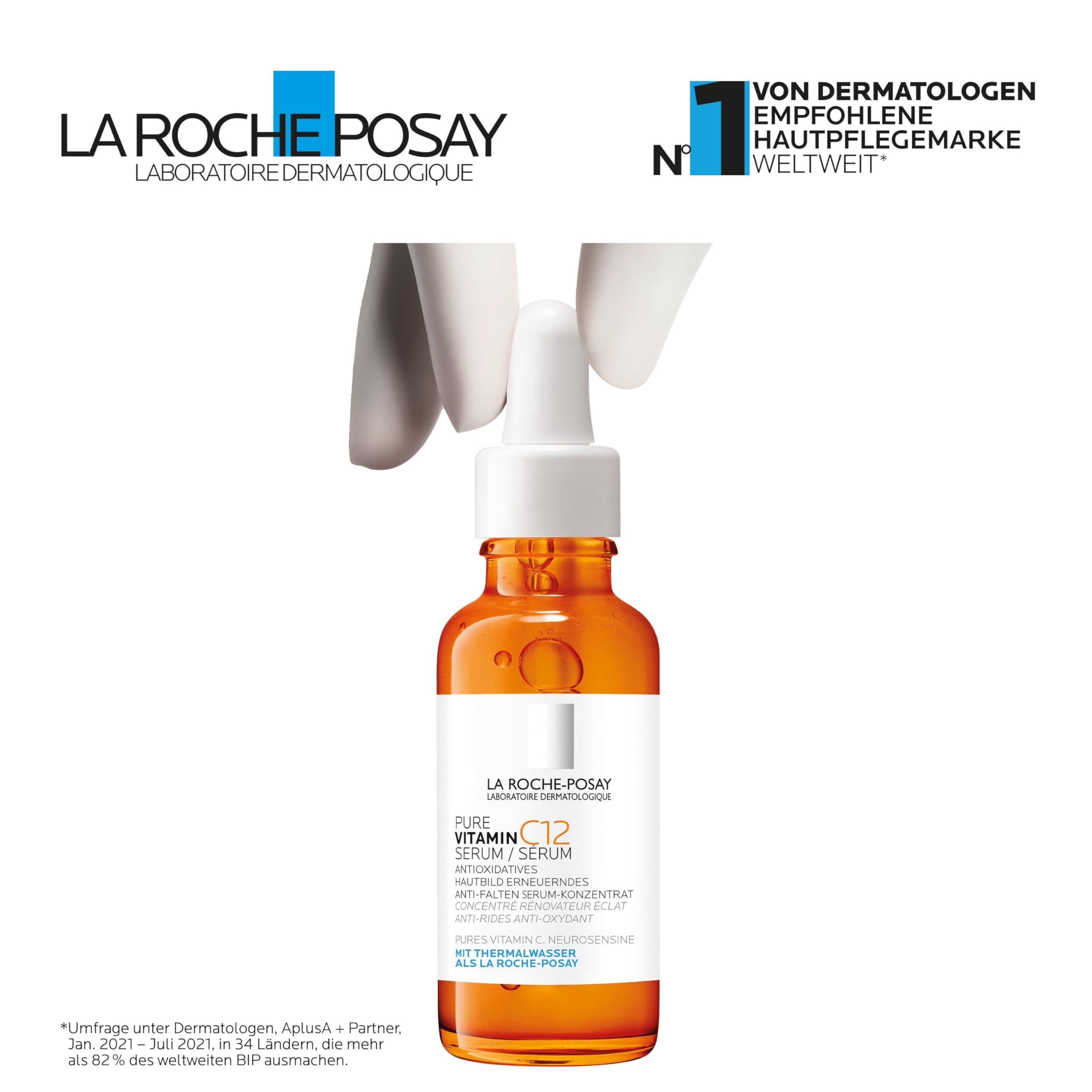 La Roche Posay Pure Vitamin C12 Serum, Anti-Aging-Pflege mit 12 % Vitamin C, Regenerierende Anti-Falten-Gesichtspflege, Straffend, aufhellend und antioxidativ, Gegen Pigmentflecken, 30 ml