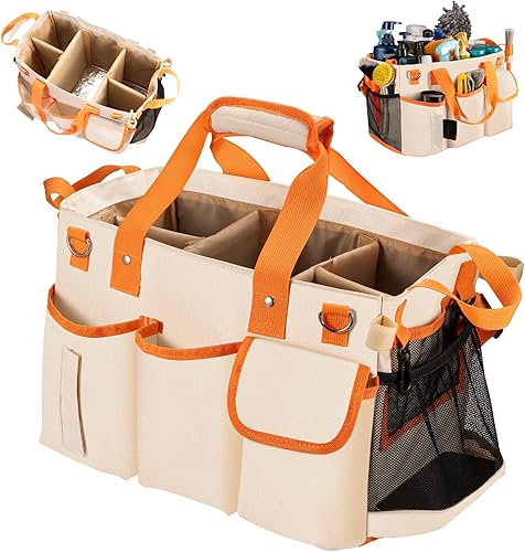 Bolsa de limpieza portátil, organizador de suministros de limpieza extragrande, organizador de suministros de limpieza, bolsa de detalles con asa,