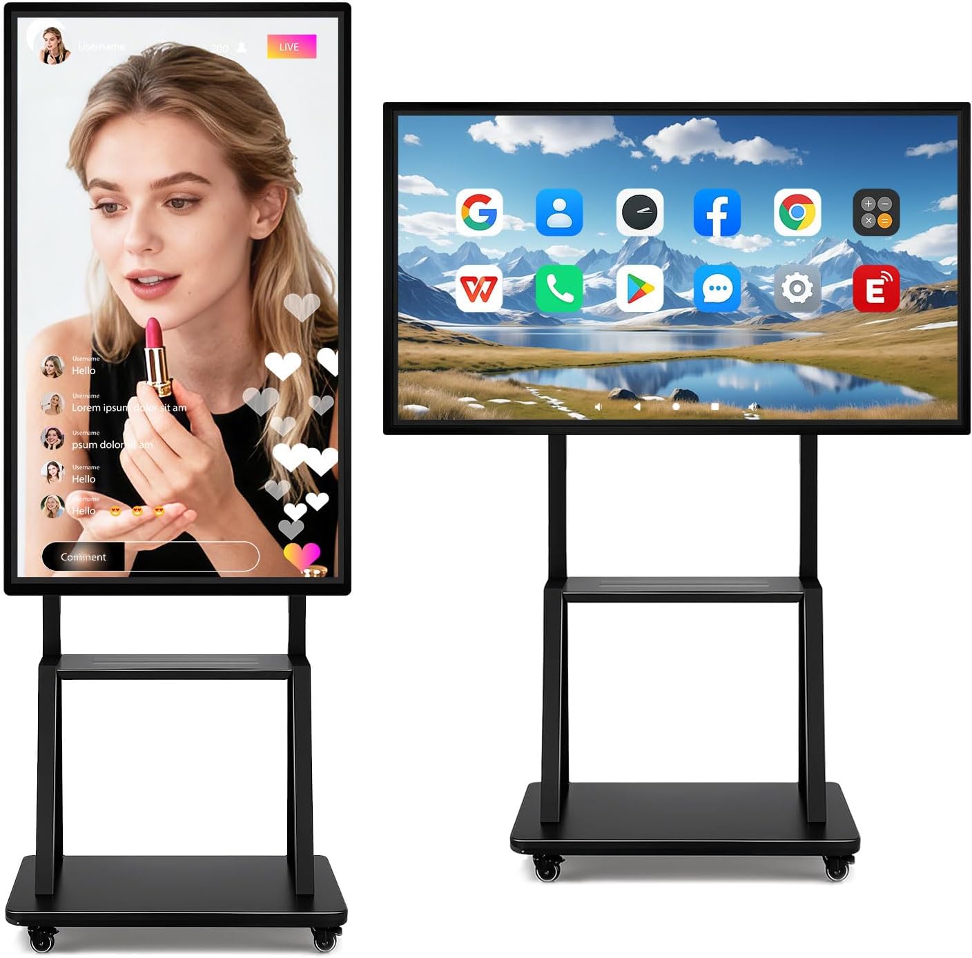 JYXOIHUB Smart Board, 49 Inch Digital Electronic Whiteboard with 8-Core CPU, Support 8K UHD Decoding, Smartboard for Classroom, Screen Mirroring for Live Streaming, Advertising(Board Only)
