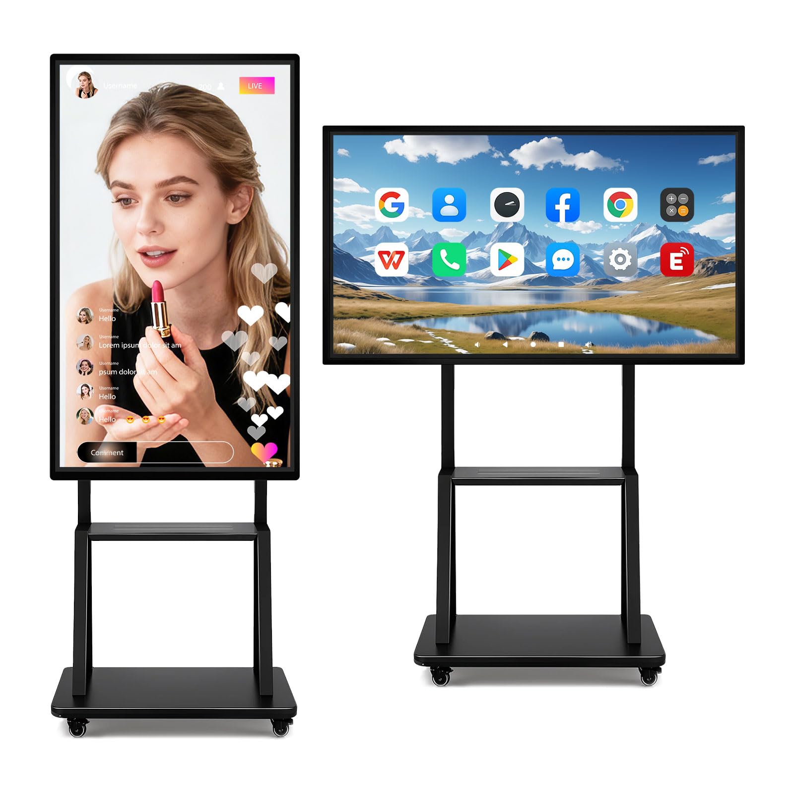 Smart Board, 49 Inch Digital Electronic Whiteboard with 8-Core CPU, Support 8K UHD Decoding, Smartboard for Classroom, Screen Mirroring for Live Streaming, Advertising(Board Only)