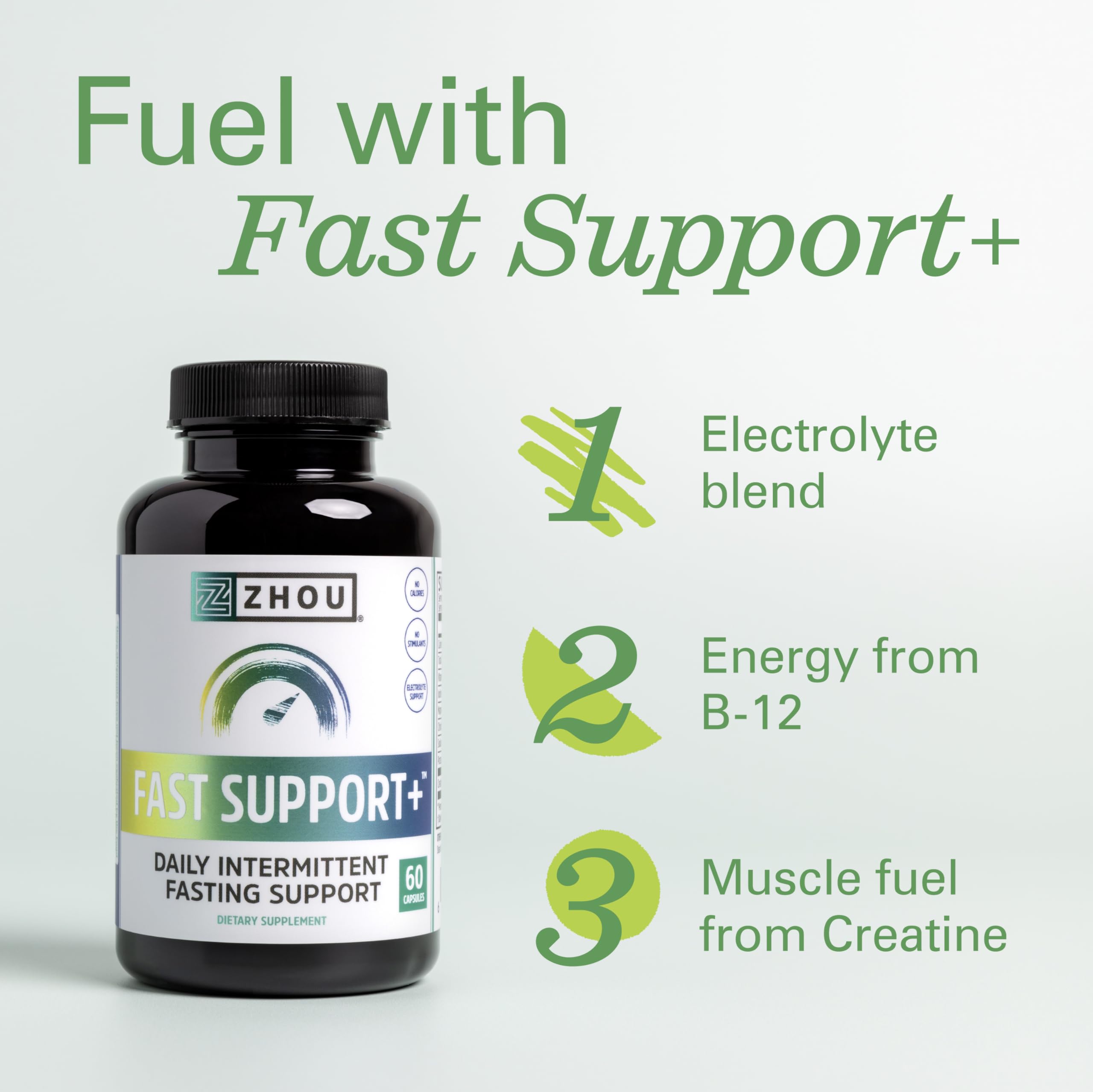 Zhou Fast Support - Fasting Electrolytes No Sugar - 60 Veggie Capsules — Amazon image 3