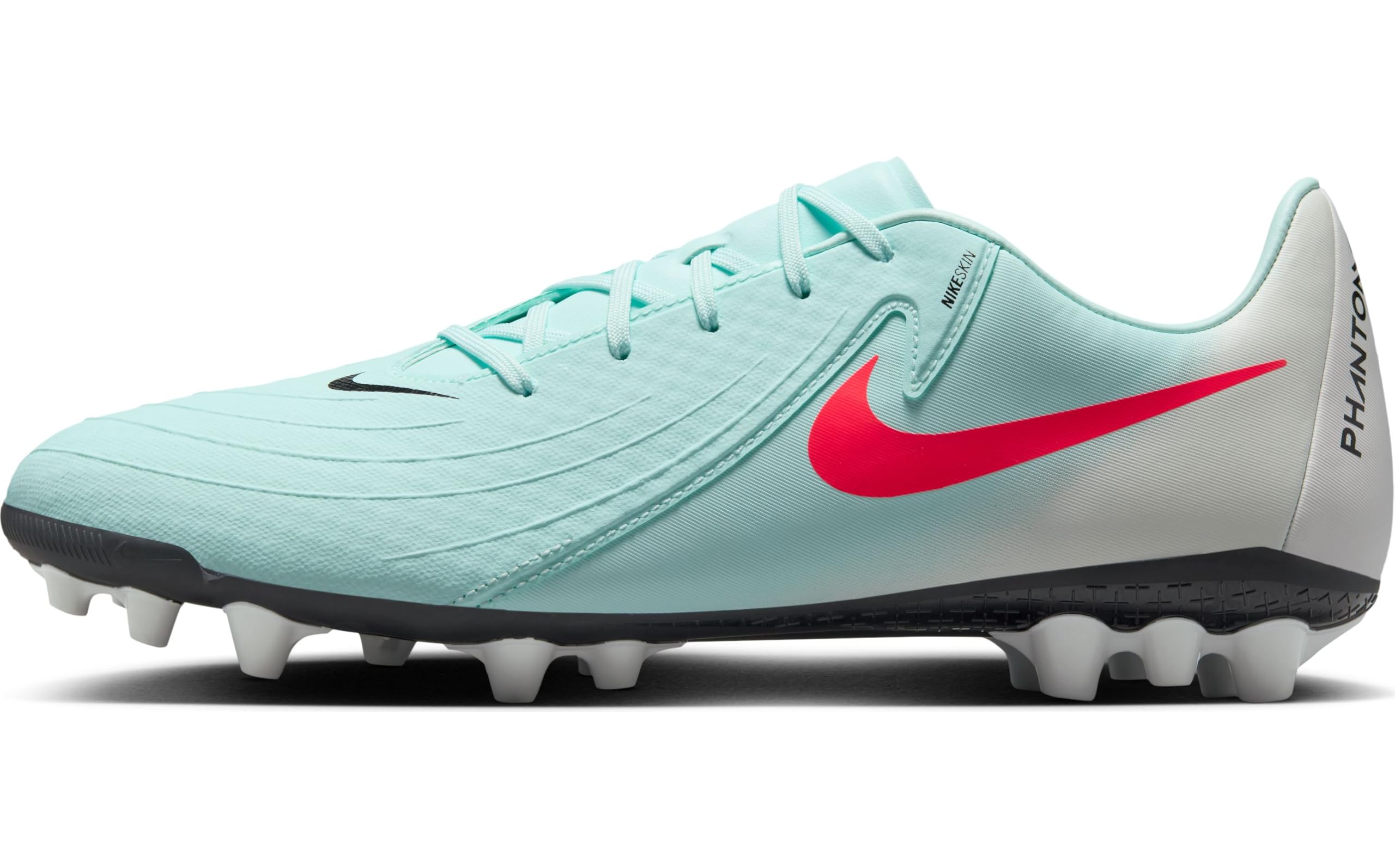 Nike Phantom GX 2 Academy AG Low-Top Soccer Cleats (FJ2552-300, Mint/Off Noir/Atomic Red) Size 8.5