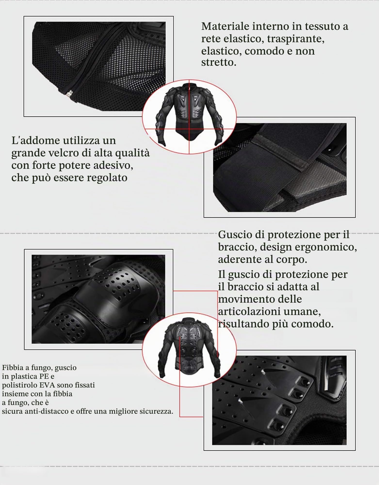 Moto Armatura Motocross Pettorina Montagna Ciclismo Pattinando Snowboard Equipaggiamento Protettivo con Protezione per il Torace e la Schiena Nero 1# XL