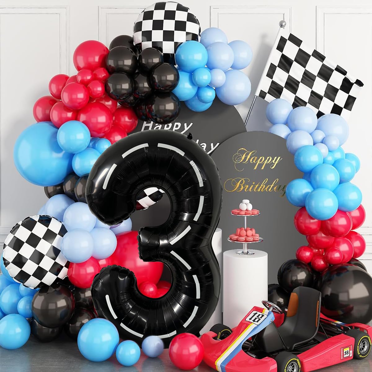 Red 0 balloon 40 Inch Giant Helium Foil Number 0 to 9 Red Balloon Birthday Wedding Party Digital Decorations (Number 0) — view 30
