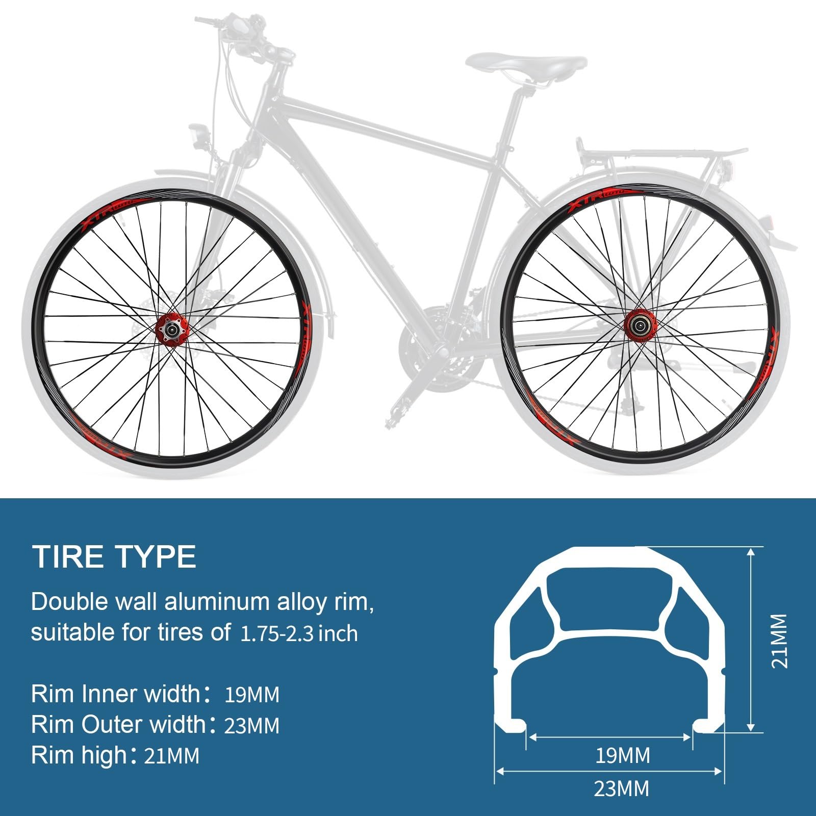 Bici Set Di Ruote A Sgancio Rapido 26 27.5 29 MTB Ruota Posteriori Anteriori Freni A Disco Cerchione A Doppio Strato Mozzo 32H For 7-11 Velocità