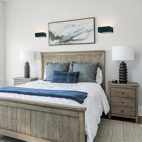 Miniatura 7 de HEQIQEH Juego de 2 apliques RGB de estilo moderno que funcionan con pilas, lámpara de pared LED para interiores arriba y abajo con control remoto,