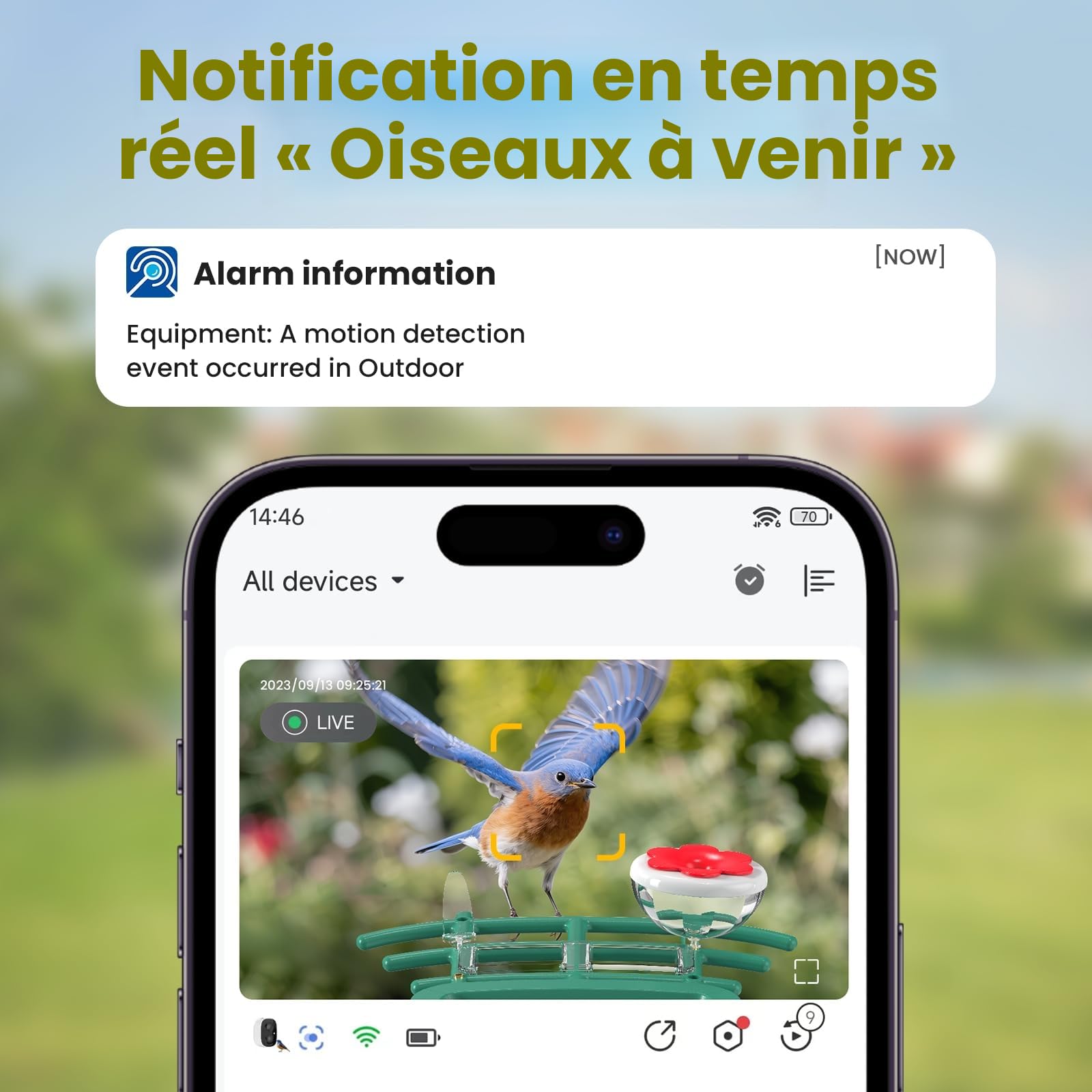 Mangeoire Oiseaux Exterieur Camera Solaire: 2K HD Camera WiFi Exterieure sans Fil - Nichoir Mesange Exterieur Abreuvoir Oiseaux Sauvages IP66 - Enfant Parent Cadeaux d'amoureux des Oiseaux