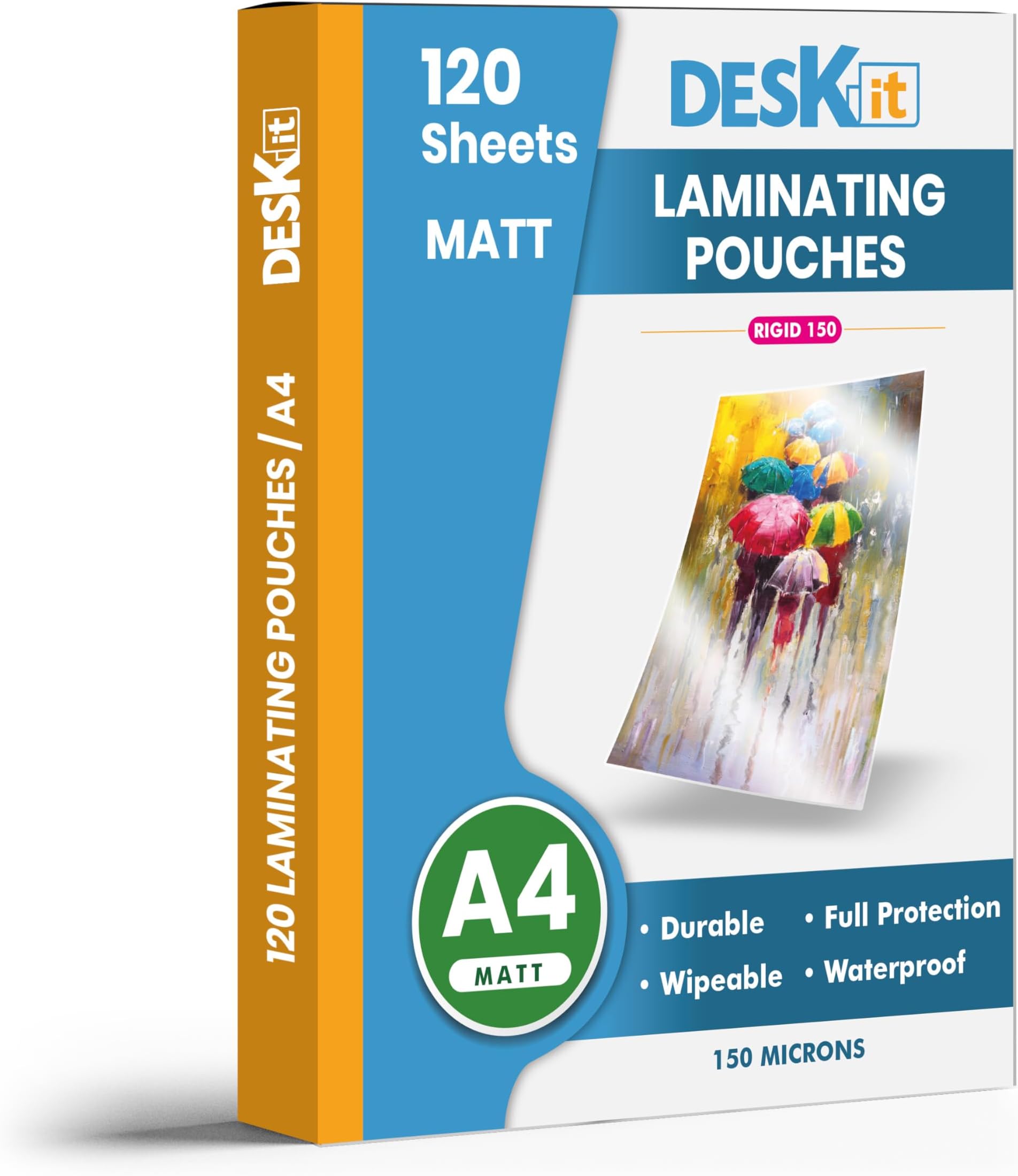 A4 Laminating Pouches, Matt, 120 Sheets, 150 Microns- Clear and Durable Presentations with a Modern Finish