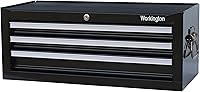 Workington 26" 3-Drawer Portable Metal Middle Tool Chest - PRO Series II, Ball Bearing Slides, Fits Husky Craftsman Cabinets, Black