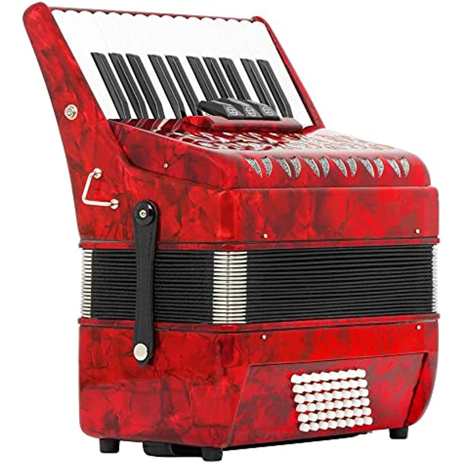 Fisarmonica a Piano 26 Tasti 48 Bassi, Strumento a Molla per Allenamento Ritmico con Tastiera a Mano, con Tracolla E Zaino per Fisarmonica, per Un Principiante O Un Giocatore Che Migliora