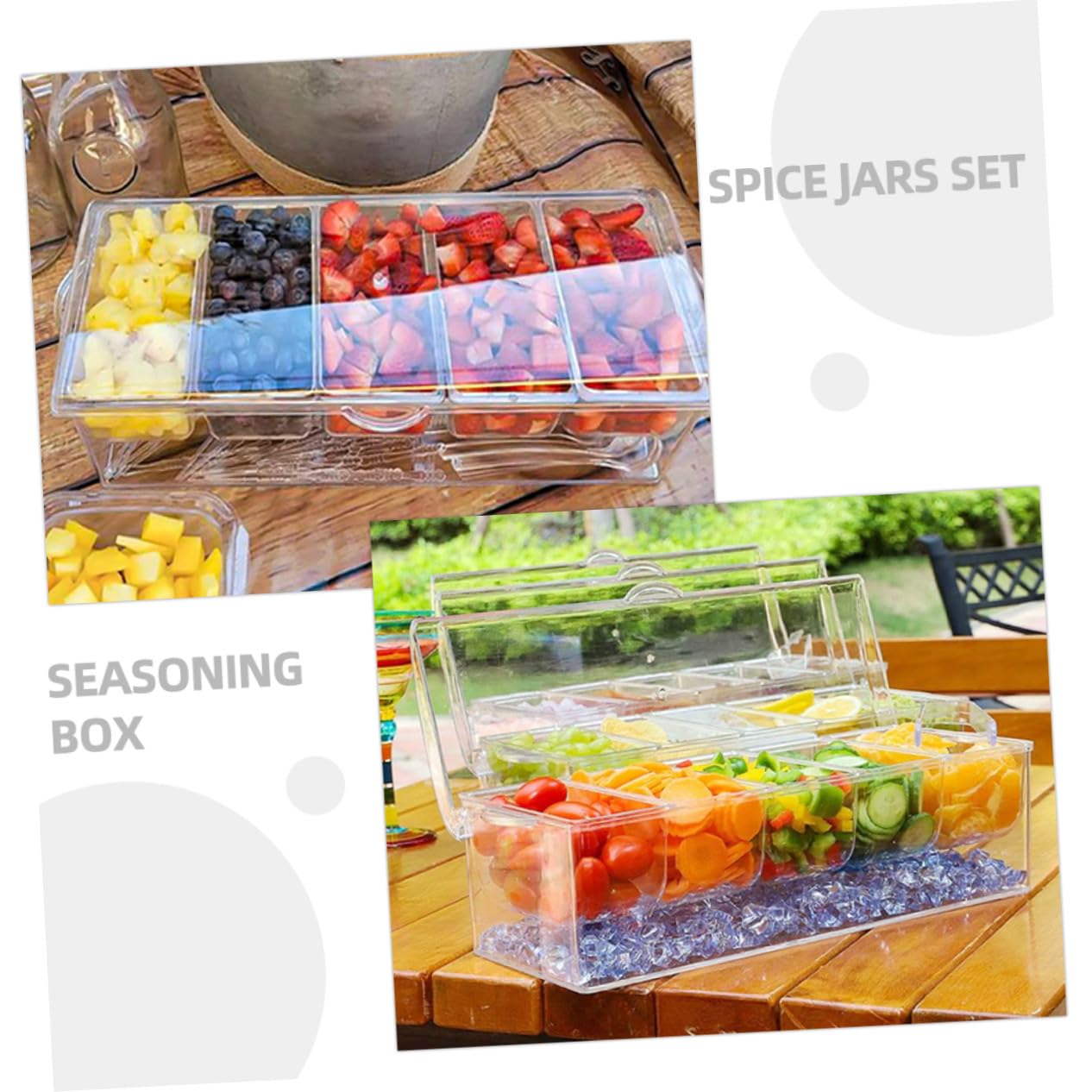 Contenitori per Spezie in Plastica Riutilizzabile Scatole per Cucina Contenitori per Condimenti Semplici Barattoli per Spezie Trasparenti con Coperchio Forniture da Cucina