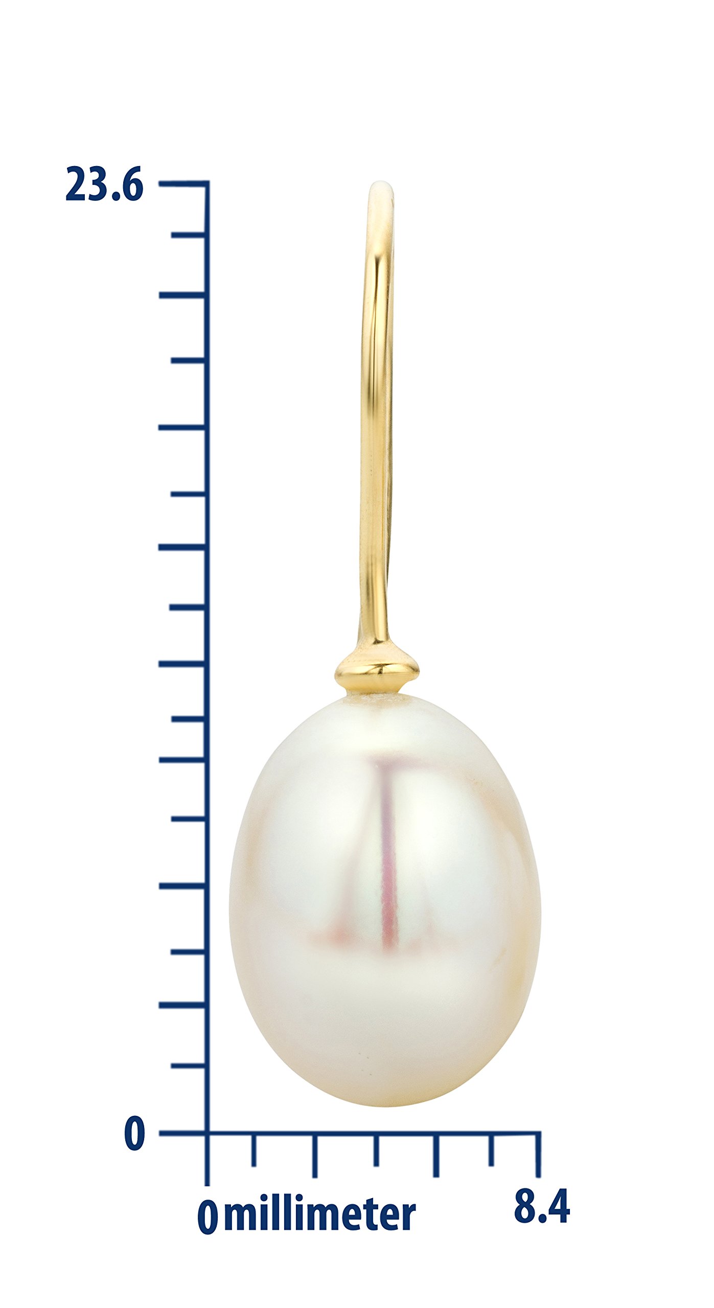 Miore Kolczyki damskie wiszące kolczyki perły słodkowodne żółte złoto 14 Kt / 585, Złoto, Perła