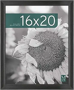 MCS Studio Gallery Classic 16x20 Poster Frame Black Woodgrain, Vertical & Horizontal Wall Hanging Large Picture Frame for Photos, Posters & Art Prints (1-Pack)