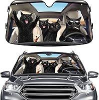 Vista 69 de GENANY Parasol Divertido para Parabrisas de Pareja de Perros Golden Retriever Lindos para Coche SUV Camión (55x30 Pulgadas), Parasol