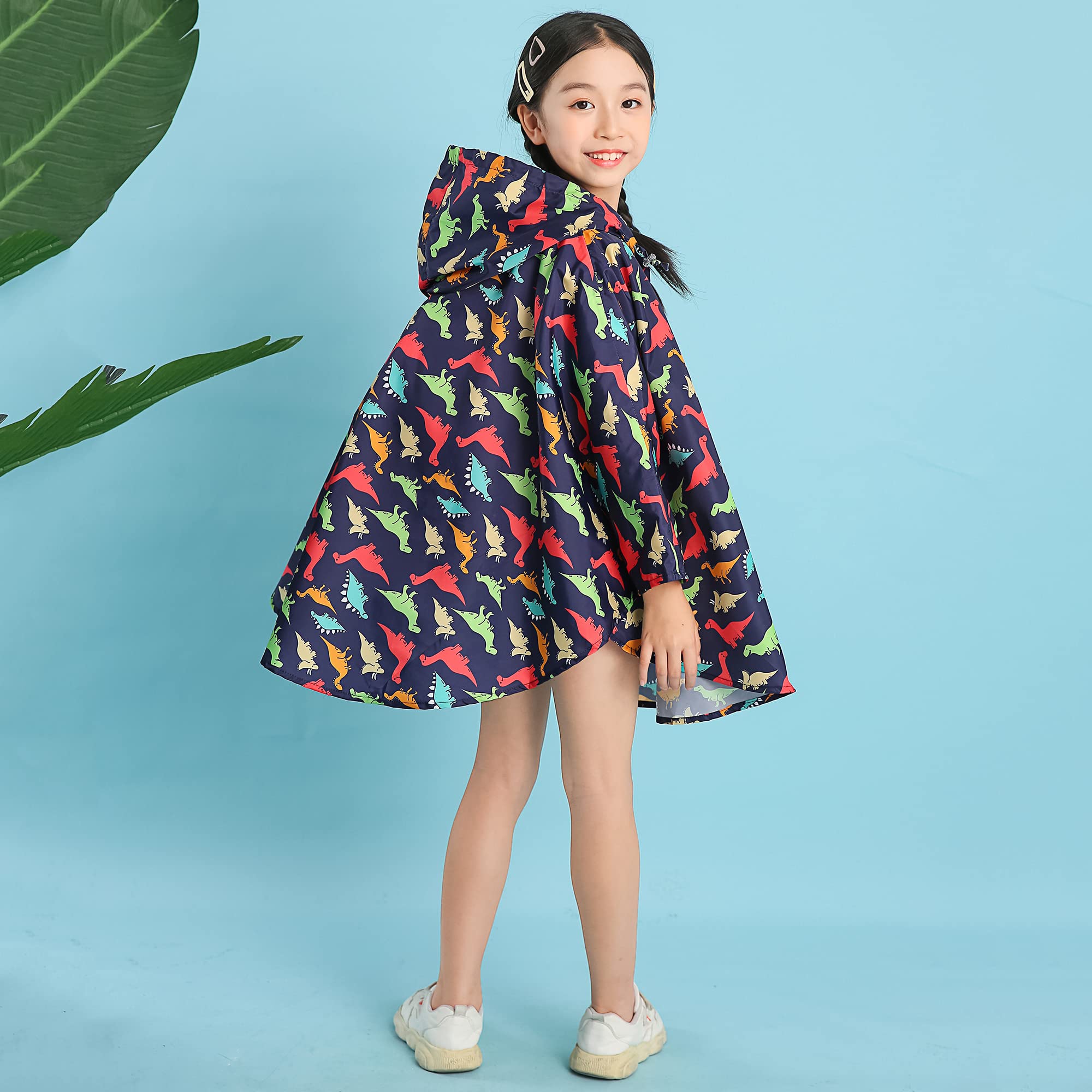 Bambini Impermeabile Giacca da Pioggia Poncho da Pioggia Bambina Incappucciato Riutilizzabile Cappotto di Pioggia Bello come Materiale e ha la Sua Sacca 1-12 anni