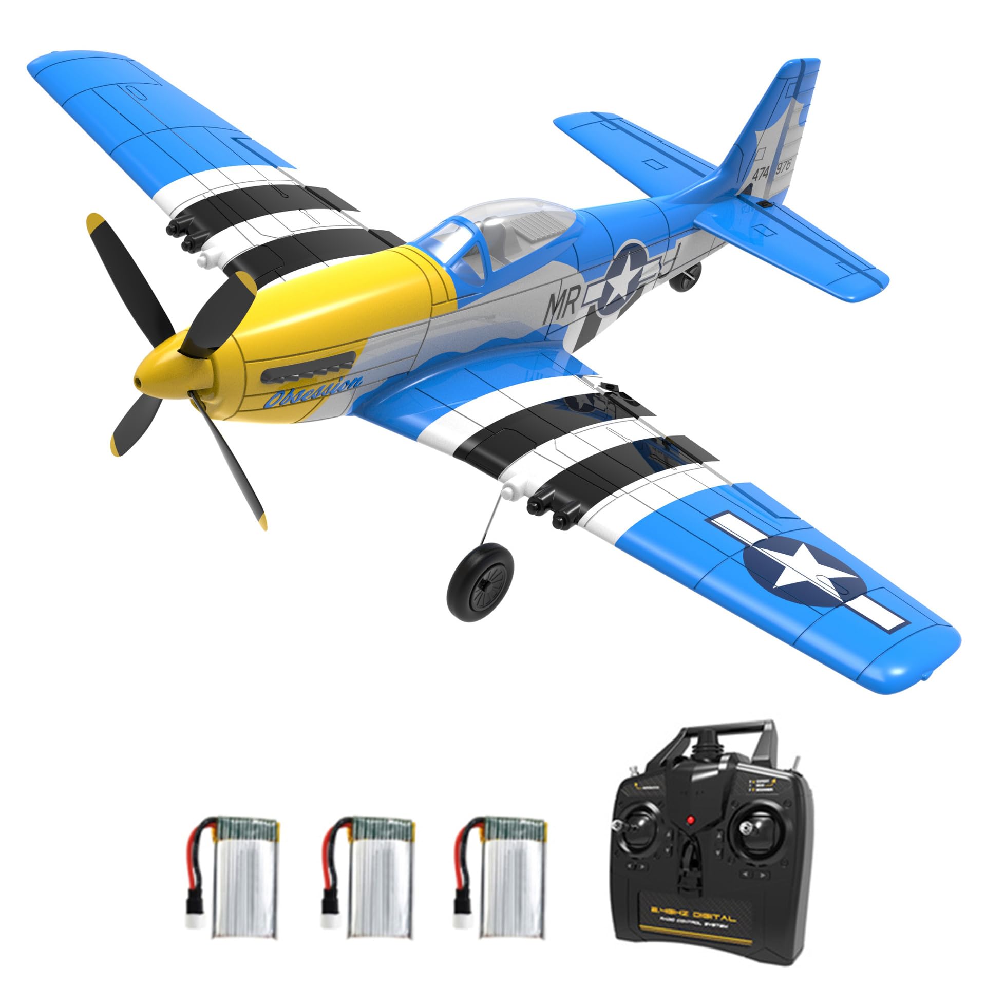 GoolRC RC Airplane, 2.4GHz 4CH Remote Control Airplane, Ready to Fly RC Plane with 6-Axis Gyro, RC Aircraft Flight Toys with One-Key Aerobatic, One-Key U-Turn for Adults and, Included 3 Batteries
