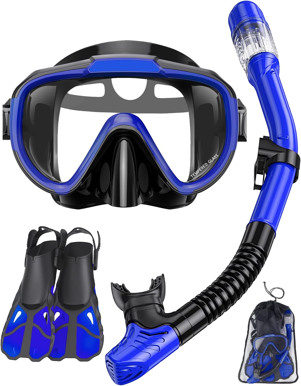 Snorkel Set with Fins for Adults, Snorkeling Gear for Adults Men and Women, Snorkle, Mask Set Adults Dry Top Snorkel Mask Combo Set with Travel Bag for Snorkeling, Diving, Swimming - Image 8