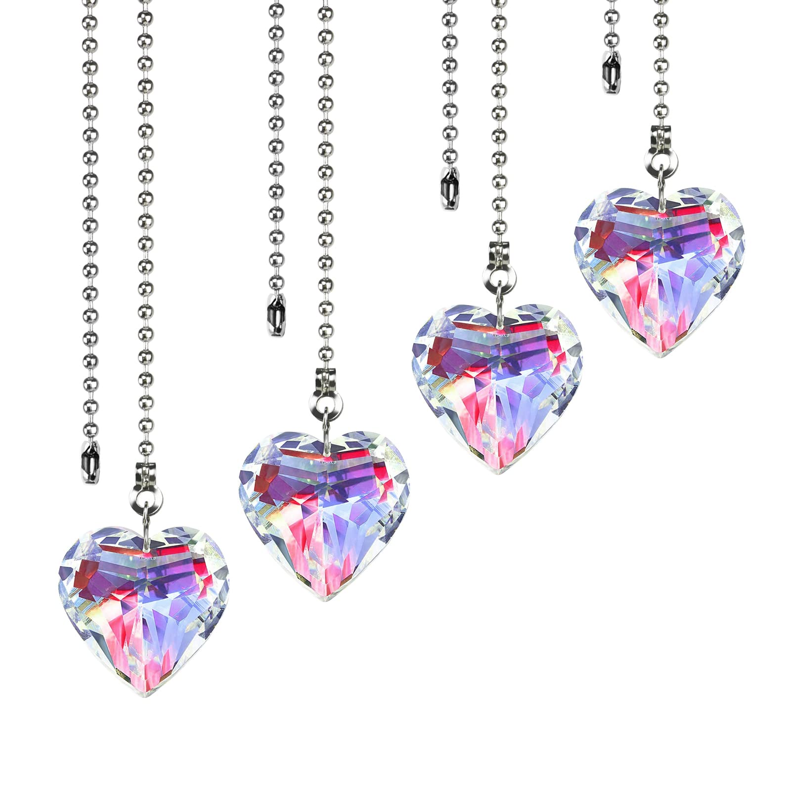 58-inch Ceiling Fan pull chain, The Newly Upgraded Bling ceiling fan pulls is Suitable for Chandeliers, Table Lamps, Toilet Lights, Bathrooms, Home Decoration DIY (Love)