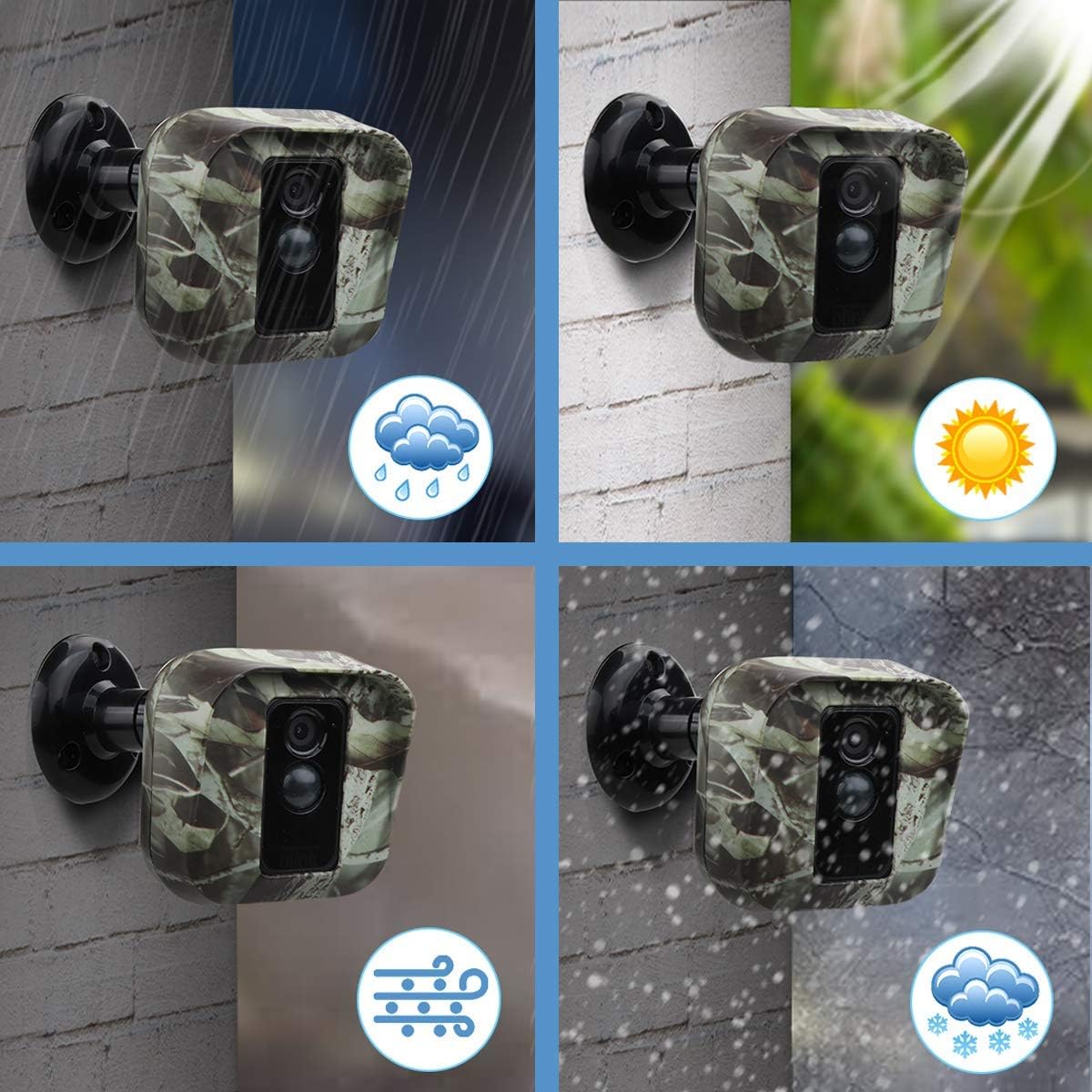Blink XT Camera Wall Mount Bracket,EastKing Weather Proof 360 Degree Full Protective Adjustable Outdoor Indoor Mount and Cover Case for Blink XT Home Security Camera System (Olive(3 Pack)