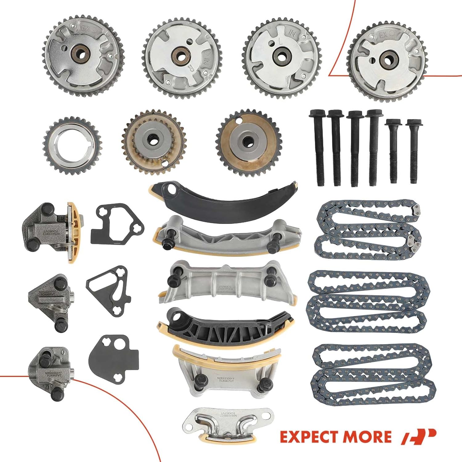 A-Premium Engine Timing Chain Kit W/VVT Sprocket [fits DOHC, V6 3.0L 3.2L 3.6L] Compatible with Chevy & GMC & Pontiac & Saab & Saturn & Suzuki & Buick & Cadillac, fits Equinox, Canyon, G6, XTS & More - Image 8