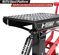 Vista 5 de RUTU Soporte para Moto de Cross, Gato Elevador de Motocicleta con Capacidad de 1000 Libras, Elevación Hidráulica de Acero Resistente de 12-13.8