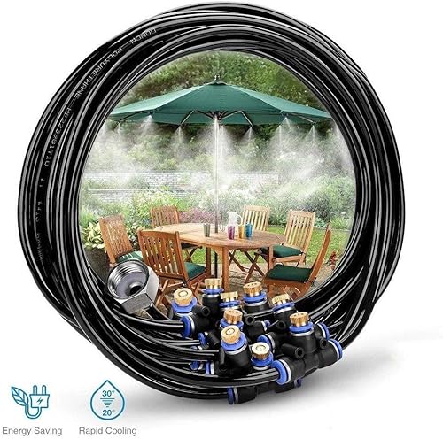 Miniatura 8 de Sistema de enfriamiento de niebla para bricolaje, sistema de riego por goteo, sistema de niebla de agua para patio, jardín, césped, flor, exterior,