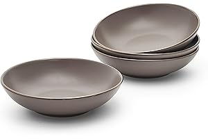 Pfalzgraff Bowls: Hadlee Grey 7.75" Pasta Bowls (Set of 4)