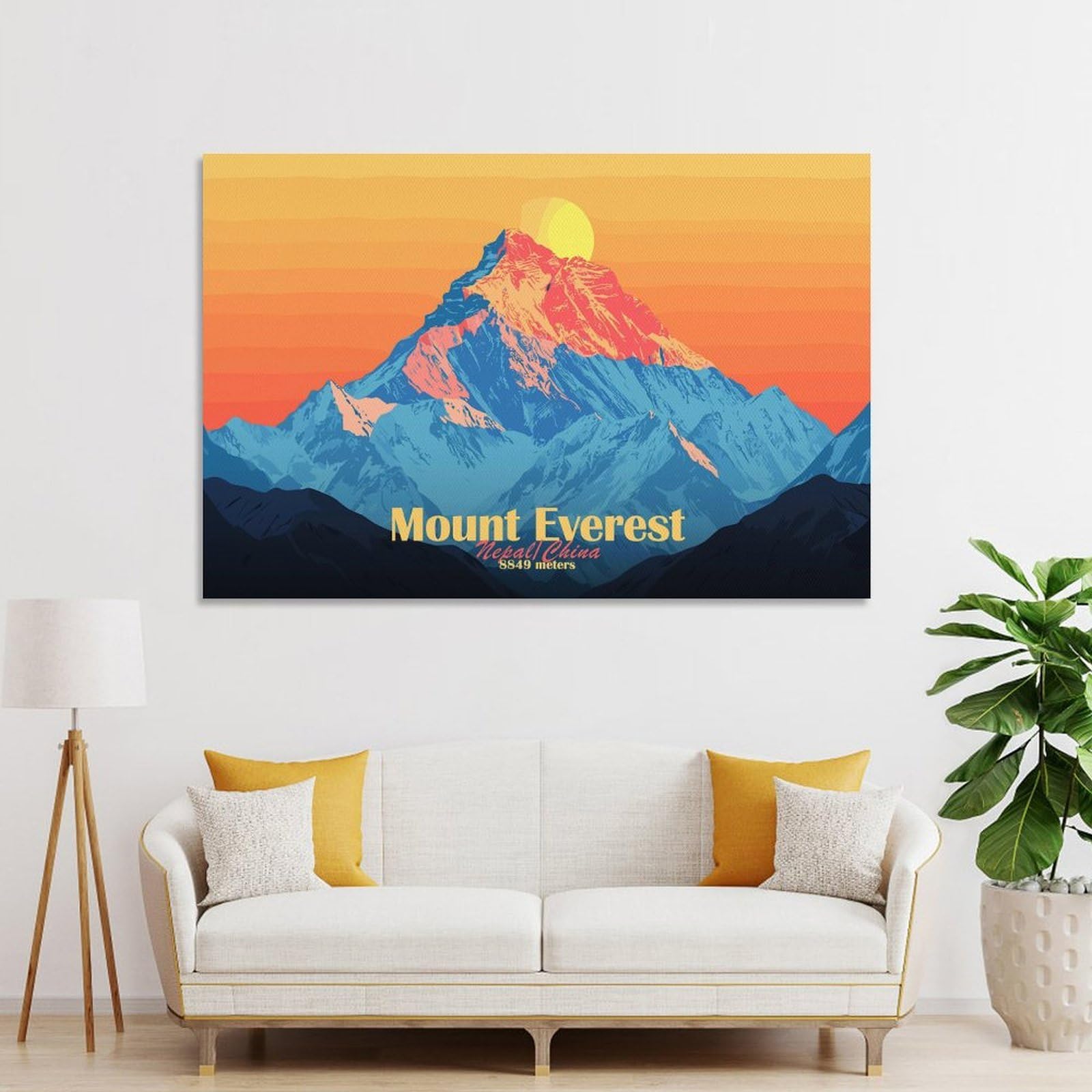 Junmoney Decorative Canvas Print Mount Everest Sunset, 12x18inch(30x45cm), for Study, Office Or Apartment Decor, Gift Idea for Housewarming And Birthdays